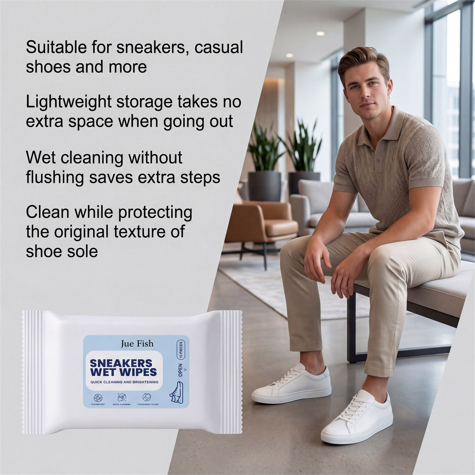 Sneaker Care Wipes - Tisu Pembersih Sepatu Portabel Siap Perjalanan